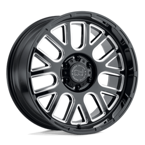 Black Rhino PISMO Gloss Black W/ Milled Spokes 22x12 -44 5x127mm 71.5mm - Wheelwiz