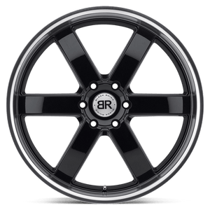 Black Rhino PONDORA Gloss Black W/ Machine Ring 24x10 +25 6x139.7mm 112.1mm - WheelWiz