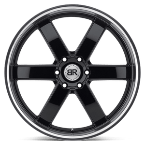 Black Rhino PONDORA Gloss Black W/ Machine Ring 20x8.5 +45 6x139.7mm 112.1mm - WheelWiz