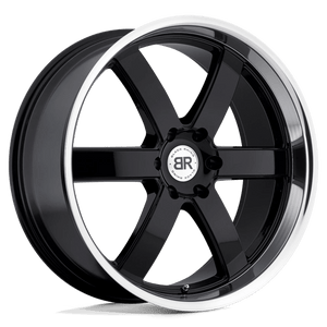 Black Rhino PONDORA Gloss Black W/ Machine Ring 24x10 +25 6x139.7mm 112.1mm - WheelWiz
