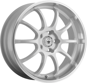 Konig Lightning White w/ Machined Lip 17x7 +40 4x100|4x114.3mm 73.1mm - Wheelwiz