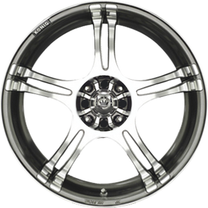Konig Incident Graphite W/ Machined Face 13x5.5 +38 4x100|4x114.3mm 73.1mm - Wheelwiz