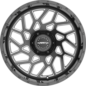 Krank Ambush Gloss Black Milled 22x12 -44 6x135|6x139.7mm 108mm - Wheelwiz
