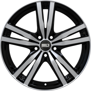 Euro Design Ottano - EFS Gloss Black Polished 16x6.5 +35 4x100|4x108|4x114.3|4x98mm 67.1mm - Wheelwiz