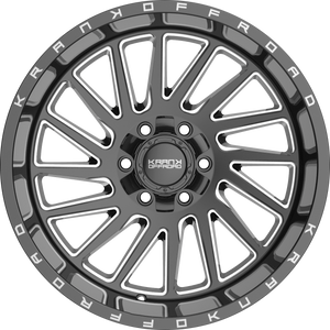 Krank Coil Gloss Black Milled 22x12 -44 6x135|6x139.7mm 108mm - Wheelwiz