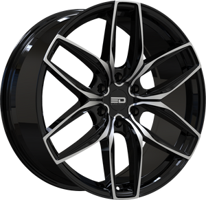 Euro Design Forza 6 Gloss Black Milled 22x9.5 +25 6x135mm 87.1mm - Wheelwiz