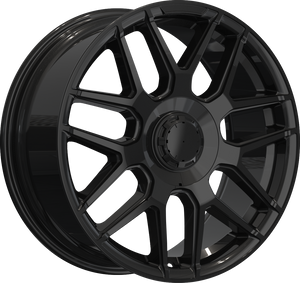 YKW Replica MR1 Gloss Black 19x8.5 +38 5x112mm 66.6mm