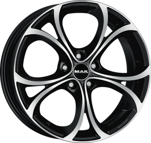 MAK LARIO Black w/ Mirrored Face 19x8.5 +30 5x110mm 65.1mm - Wheelwiz