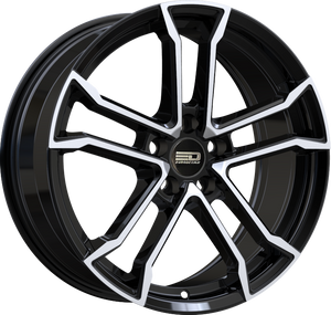 Euro Design Monaco - EFS Gloss Black Polished 19x8.5 +42 5x100|5x105|5x110|5x112|5x115|5x118|5x108|5x114.3|5x98mm 72.6mm - Wheelwiz
