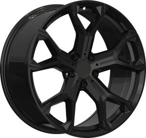 YKW Replica BR1 Gloss Black 20x9 +35 5x112mm 66.5mm - Wheelwiz