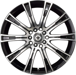 Konig Crown Gloss Black W/ Machined Face 17x7.5 +35 5x112|5x120mm 72.6mm - Wheelwiz