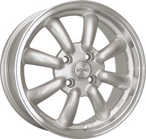 Konig Rewind Silver W/ Machined Lip 15x7 +20 4x100mm 73.1mm - Wheelwiz