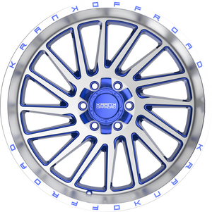 Krank Coil Brushed Blue w/ Brushed Lip 22x12 -44 6x135|6x139.7mm 108mm - Wheelwiz