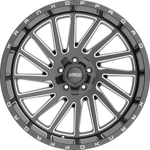 Krank Coil Gloss Black Milled 22x12 -44 5x127|5x139.7mm 77.8mm - Wheelwiz