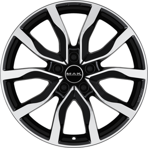 MAK Highlands Black Mirror 20x8.5 +43 5x120mm 72.6mm - Wheelwiz