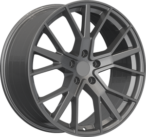 YKW Replica AR14 Gloss Gunmetal 18x8 +45 5x112mm 66.6mm - Wheelwiz