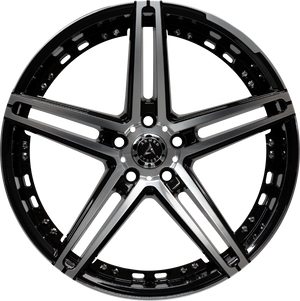 Armed Wheels Stealth Gloss Black Machined Face 20x8.5 +35 5x113mm 74.1mm - Wheelwiz