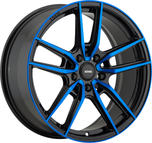 Konig Myth Gloss Black W/ Blue Tinted-Clearcoat 18x8 +43 5x108mm 73.1mm - Wheelwiz