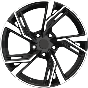 YKW Replica AR12 Gloss Black Machined 18x8 +35 5x112mm 66.6mm - Wheelwiz