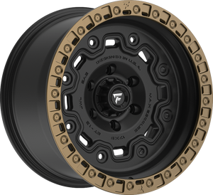 Fittipaldi FTC16Z Satin Black w/ Bronze Ring 17x9 -12 6x139.7mm 106.2mm - Wheelwiz