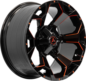 Armed Wheels Bomber Gloss Black Red Milled 20x10 0 5x139.7mm 110.1mm - Wheelwiz