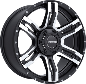 Krank Caliper Gloss Black w/ Machined Face 18x9 +18 5x127|5x139.7mm 77.8mm - Wheelwiz