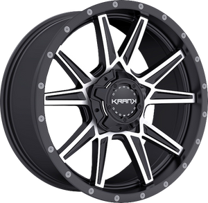 Krank Cylinder Gloss Black w/ Machined Face 20x9 +18 5x127|5x139.7mm 77.8mm - Wheelwiz