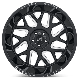 Black Rhino REAPER Gloss Black & Milled 22x11.5 -44 5x127mm 71.5mm - Wheelwiz