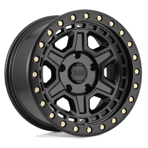 Black Rhino RENO Matte Black W/ Brass Bolts 17x8.5 -38 5x114.3mm 71.5mm - WheelWiz
