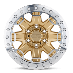 Black Rhino RIFT BEADLOCK Matte Gold W/ Machined Ring 17x8.5 -38 8x165.1mm 125.1mm - WheelWiz