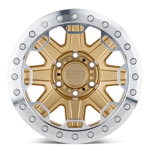 Black Rhino RIFT BEADLOCK Matte Gold W/ Machined Ring 17x8.5 -30 6x139.7mm 112.1mm - Wheelwiz
