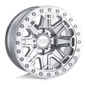 Black Rhino RIFT BEADLOCK Silver W/ Mirror Face & Machined Ring 17x8.5 -38 8x165.1mm 125.1mm - WheelWiz