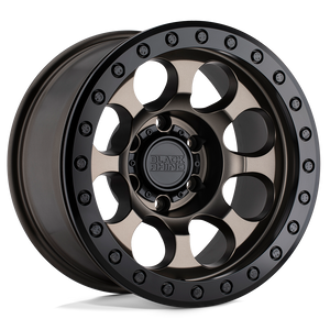 Black Rhino RIOT Matte Bronze W/ Black Ring & Bolts 17x8.5 0 6x139.7mm 112.1mm - WheelWiz