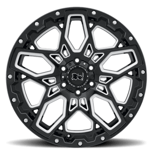 Black Rhino SHRAPNEL Gloss Black W/ Milled Spokes 17x9.5 +12 6x135mm 87.1mm - Wheelwiz