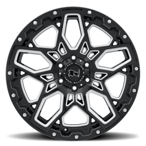 Black Rhino SHRAPNEL Gloss Black W/ Milled Spokes 18x9.5 +12 6x139.7mm 112.1mm - WheelWiz