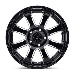 Black Rhino SIERRA Gloss Black W/ Milled Spokes 22x11.5 -44 8x180mm 125.1mm - Wheelwiz