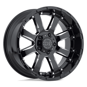 Black Rhino SIERRA Gloss Black W/ Milled Spokes 18x9 -12 8x165.1mm 122.4mm - Wheelwiz