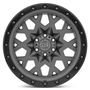 Black Rhino SPROCKET Matte Gunmetal W/ Black Ring 17x9.5 -18 6x139.7mm 112.1mm - Wheelwiz