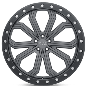 Black Rhino TRABUCO Matte Gunmetal W/ Black Ring & Silver Bolts 17x8 +30 5x127mm 71.5mm - WheelWiz