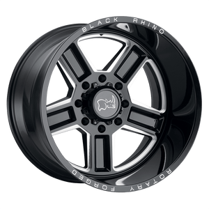 Black Rhino CANON Gloss Black W/ Milled Spokes 22x14 -76 8x170mm 125.1mm - WheelWiz
