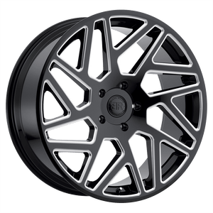 Black Rhino CYCLONE Gloss Black W/ Milled Spokes 22x9.5 +30 5x127mm 71.5mm - WheelWiz