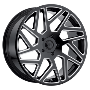 Black Rhino CYCLONE Gloss Black W/ Milled Spokes 24x10 +30 5x150mm 110.1mm - WheelWiz