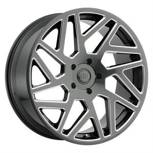 Black Rhino CYCLONE Gloss Titanium W/ Milled Spokes 20x9 +30 5x127mm 71.5mm - WheelWiz
