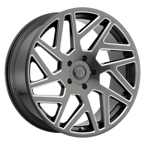 Black Rhino CYCLONE Gloss Titanium W/ Milled Spokes 20x9 +30 5x127mm 71.5mm - WheelWiz