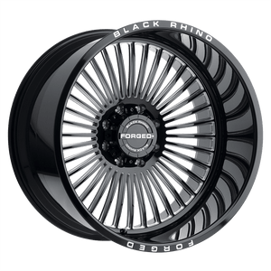 Black Rhino HORUS Gloss Black W/ Milled Spokes 22x14 -76 5x127mm 71.5mm - WheelWiz