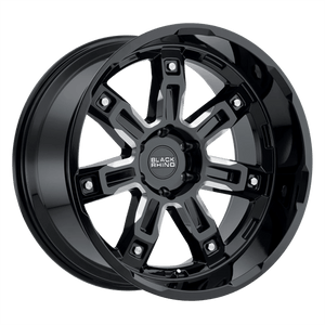 Black Rhino LOCKER Gloss Black W/ Milled Spokes 18x9.5 +12 5x150mm 110.1mm - WheelWiz