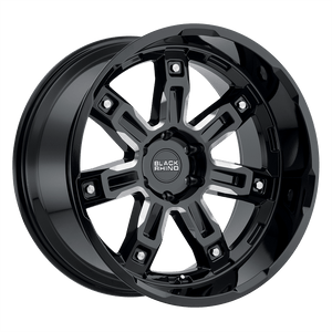Black Rhino LOCKER Gloss Black W/ Milled Spokes 20x9.5 +12 6x135mm 87.1mm - WheelWiz