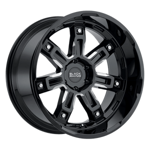 Black Rhino LOCKER Gloss Black W/ Milled Spokes 20x9.5 +12 6x135mm 87.1mm - WheelWiz