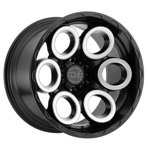 Black Rhino MAGNUS Matte Black W/ Matte Machine Face & Milled Window 17x9.5 -18 5x127mm 71.5mm - WheelWiz