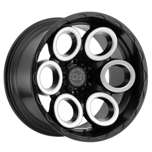 Black Rhino MAGNUS Matte Black W/ Matte Machine Face & Milled Window 17x9.5 -18 5x127mm 71.5mm - WheelWiz